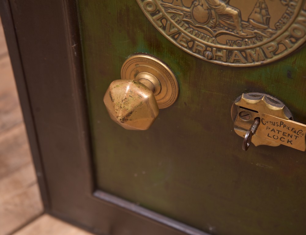 Neat Edwardian steel safe  View IV