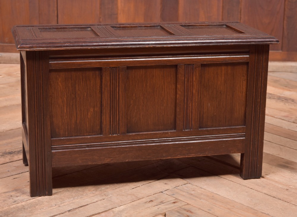 Miniature Panelled oak Coffer  40cm High
