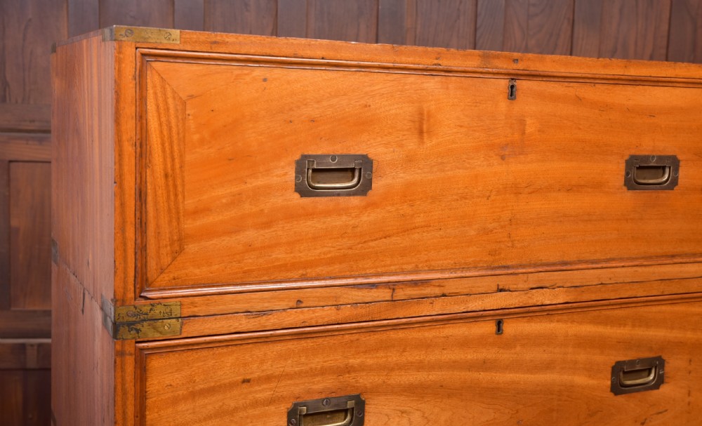 Fantastic 19th Century Camphor wood 3 part Campaign Chest  View X