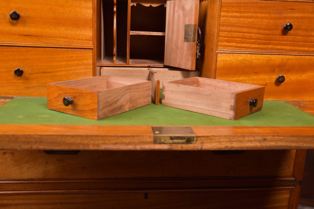 Fantastic 19th Century Camphor wood 3 part Campaign Chest  View XVII