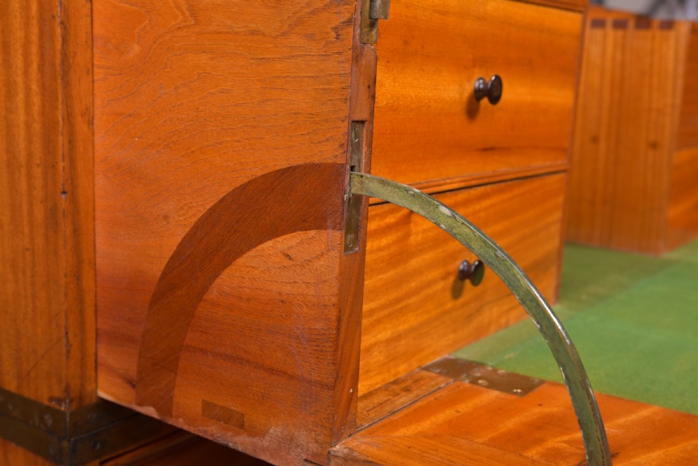 Fantastic 19th Century Camphor wood 3 part Campaign Chest  View XXVI