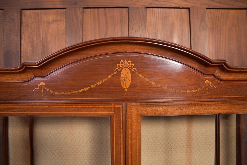 Quality Edwardian Inlaid Mahogany display cabinet  View XV