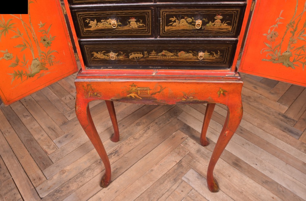 Superb Chinoiserie collectors cabinet on stand   View XV