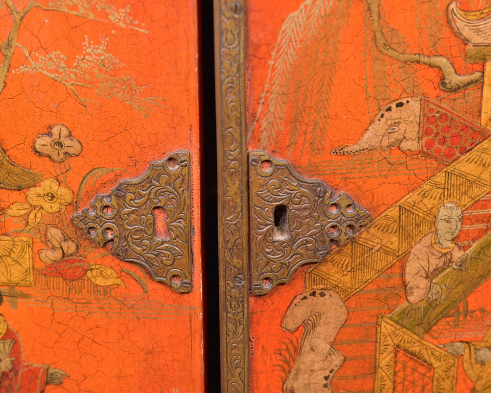 Superb Chinoiserie collectors cabinet on stand   View XXI