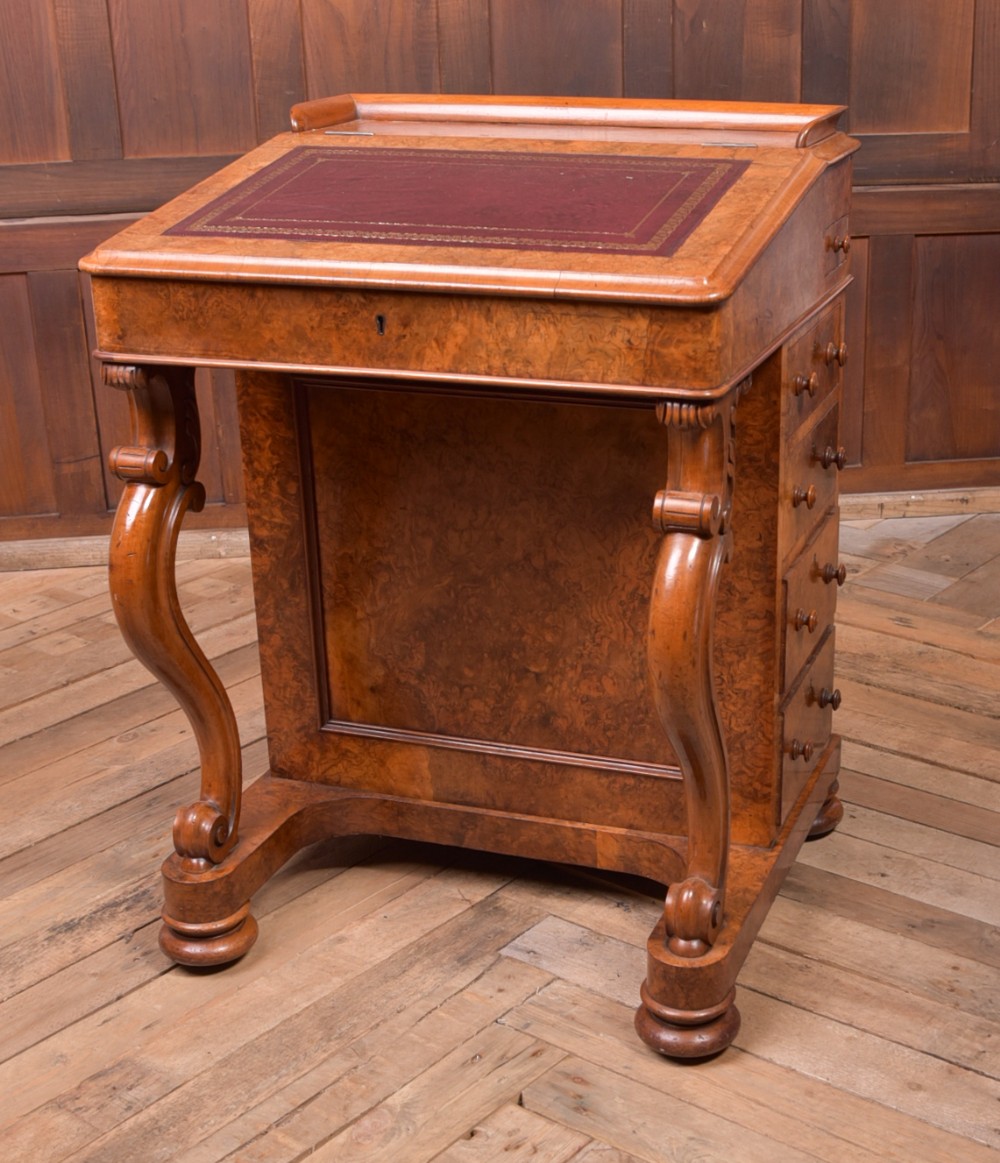 Super Quality Victorian Burr Walnut Davenport Desk
