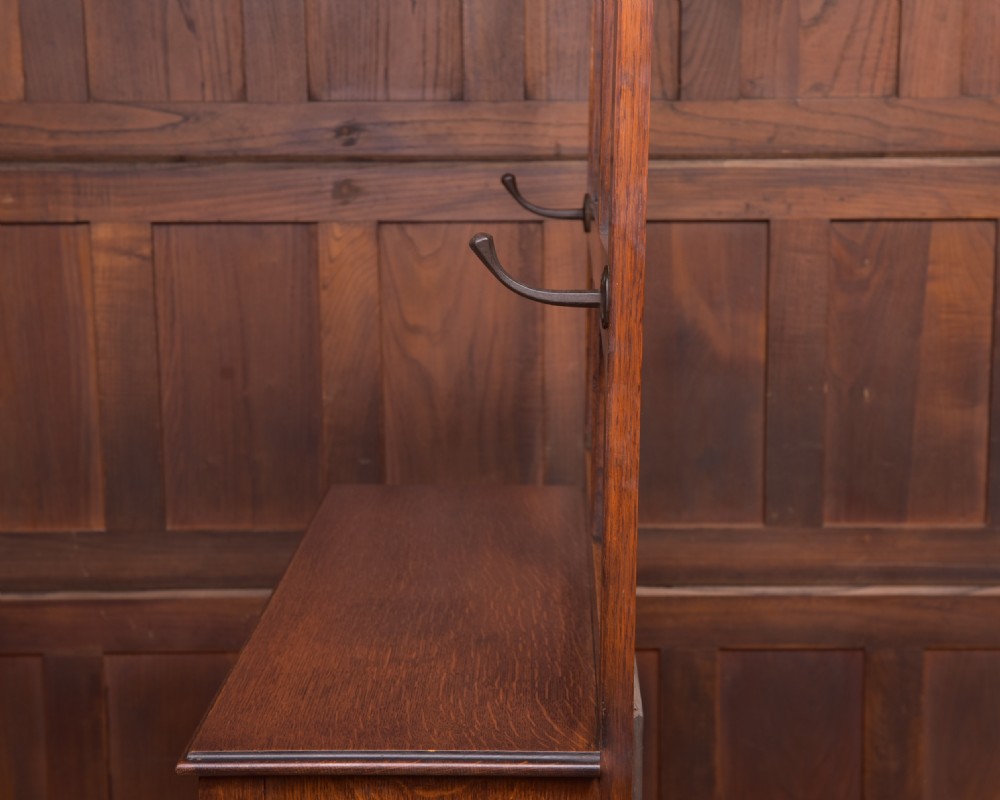 Edwardian Arts and Crafts Oak Hall Stand  View XVII