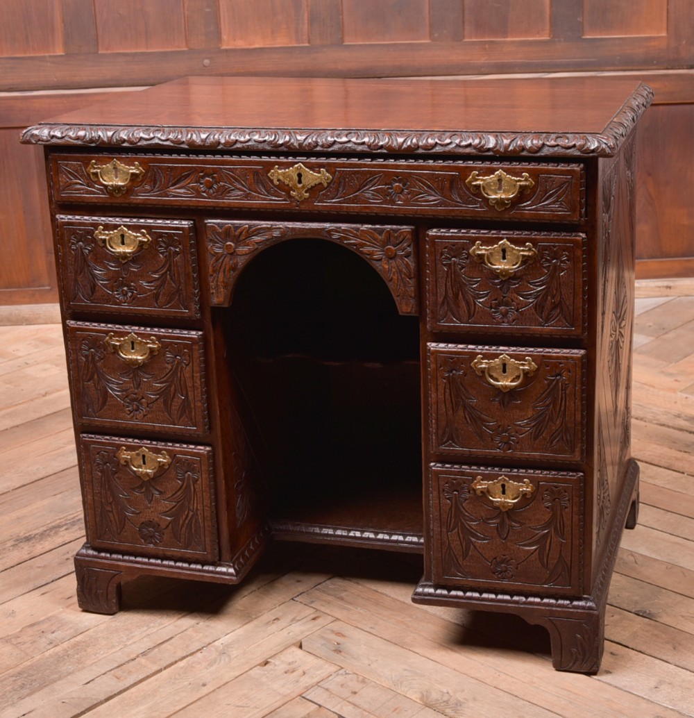 19th Century carved Knee hole desk