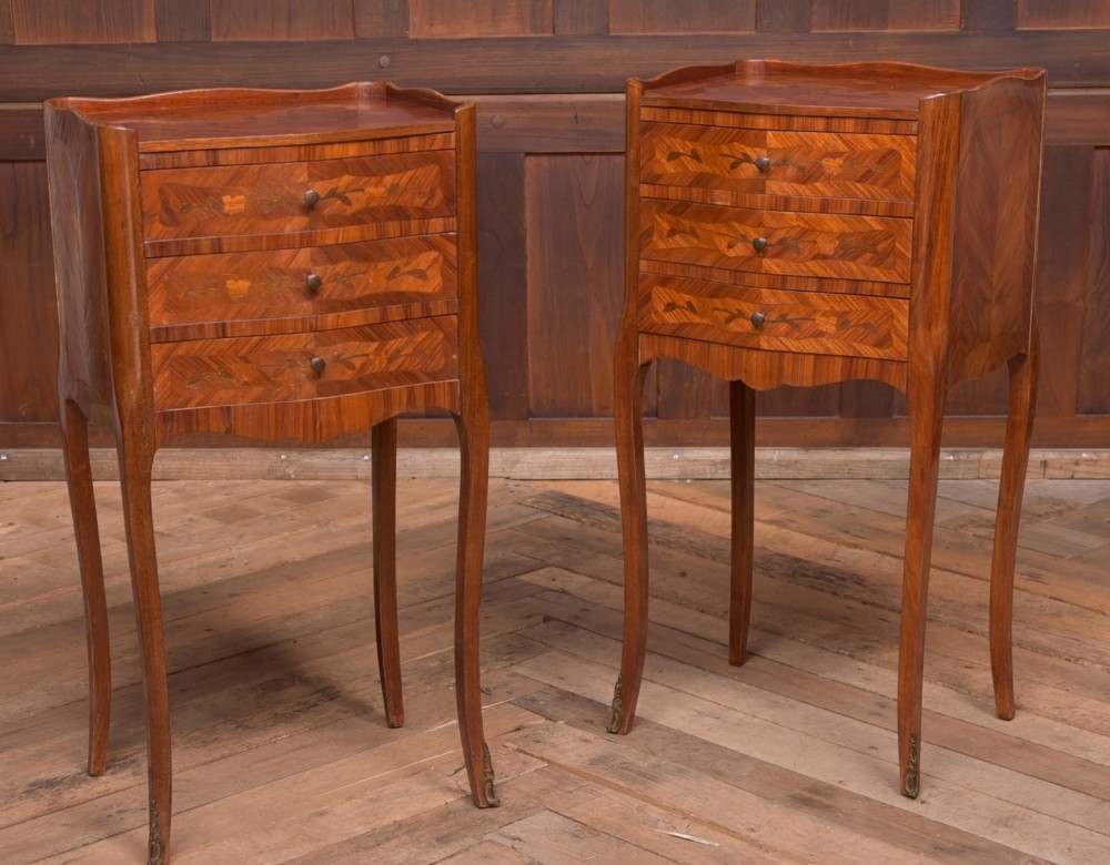 Fantastic Pair of Edwardian Marquetry bed side cabinets 