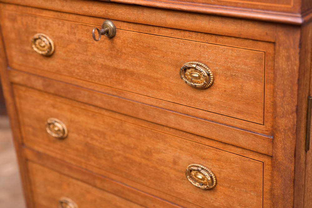 Edwardian inlaid Mahogany Safe Cabinet  View III