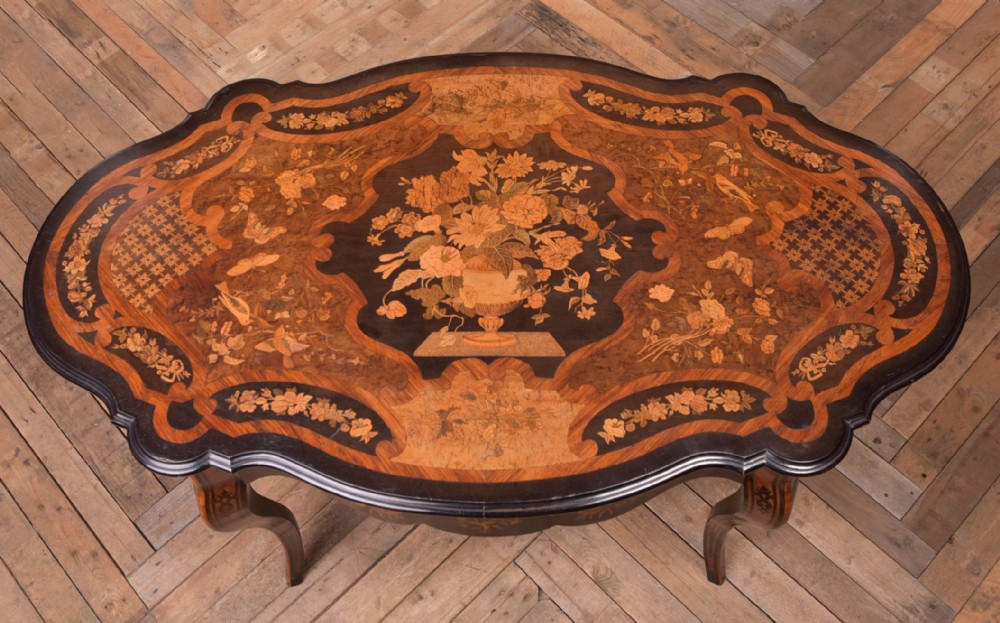 Exhibition Quality Marquetry Picture Centre Table