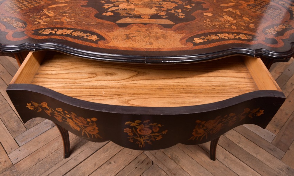 Exhibition Quality Marquetry Picture Centre Table View IX