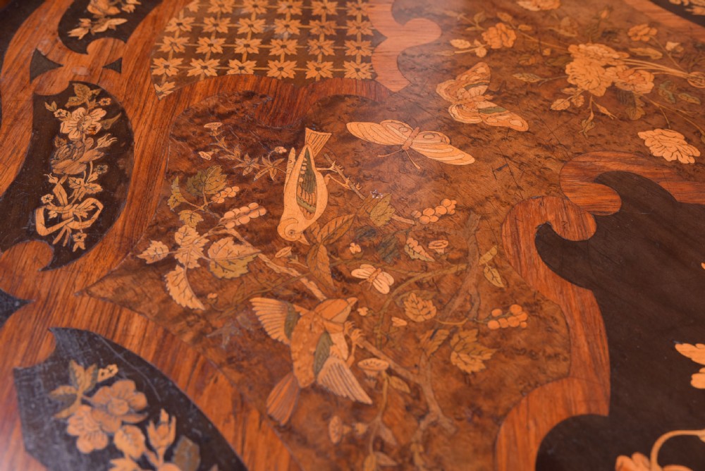 Exhibition Quality Marquetry Picture Centre Table View XIII