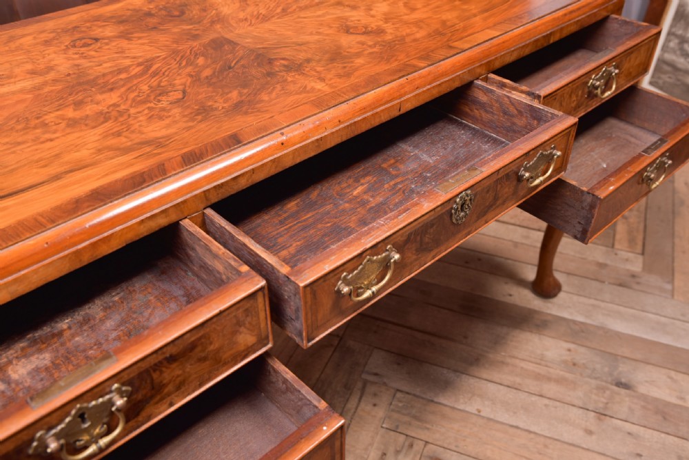 Edwardian Figured Walnut Writing Desk  View VII