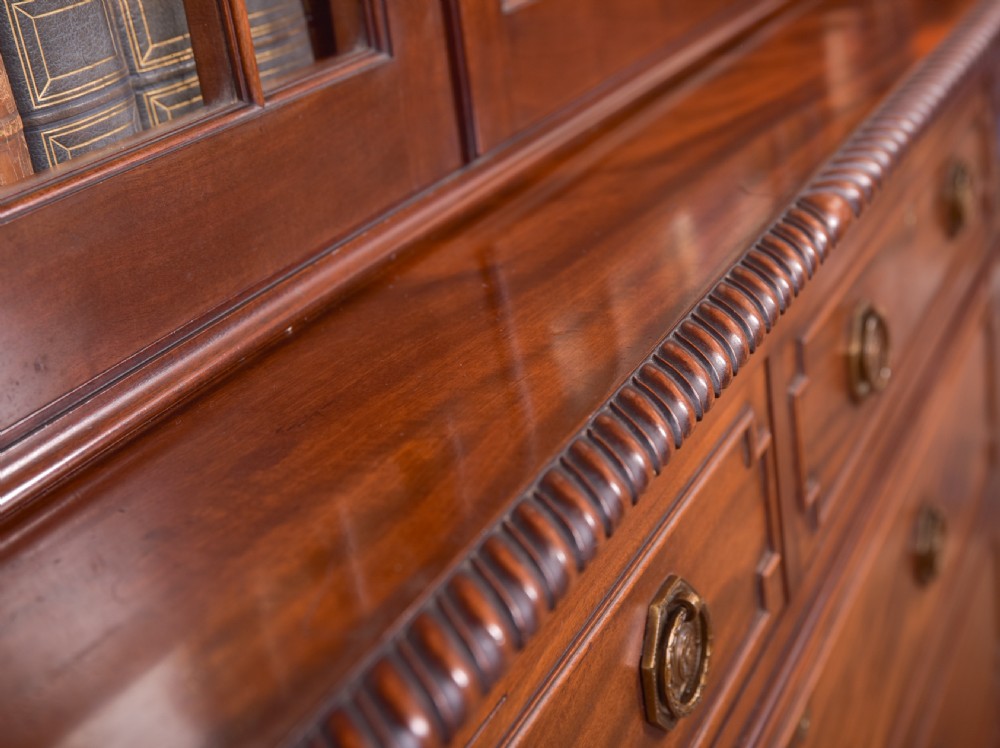 Outstanding Quality 19th Century Mahogany  Break fronted bookcase  View IV