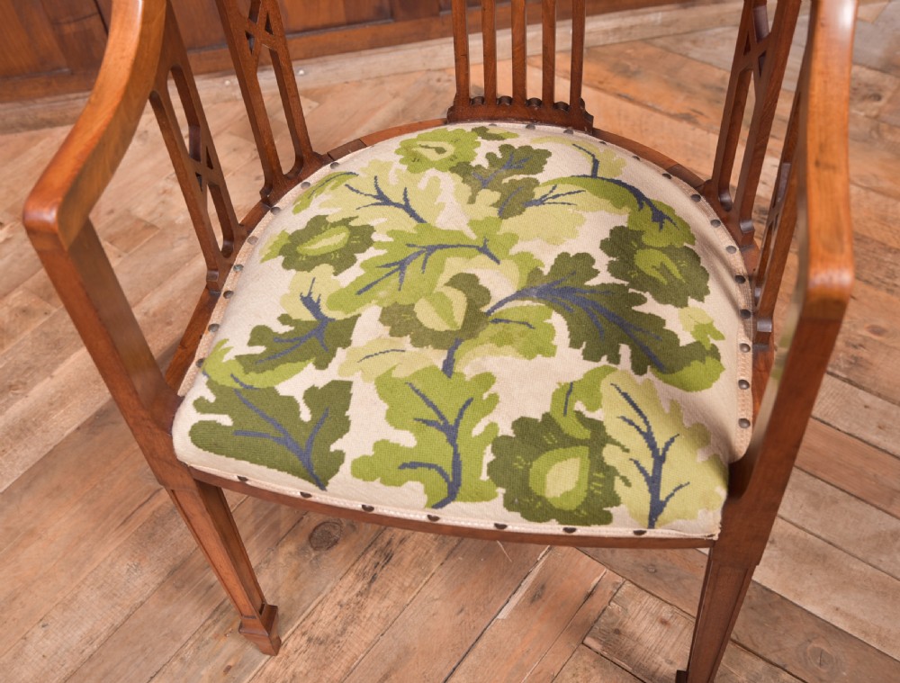 Edwardian inlaid Mahogany tub chair  View II