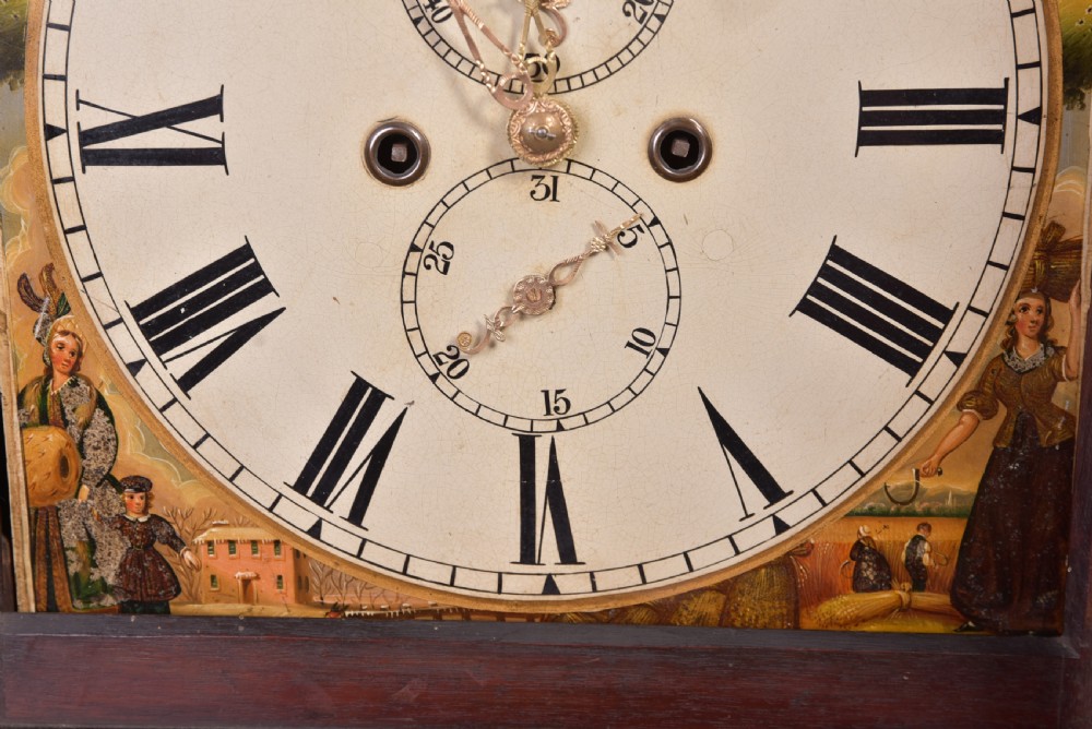 19th Century Mahogany Scottish 8 day longcase clock  View IX