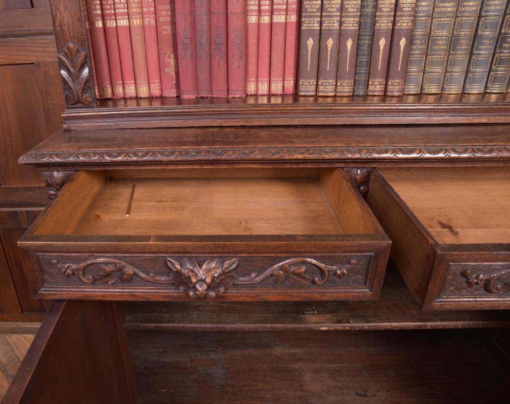 Outstanding Carved Victorian Bookcase  View XV