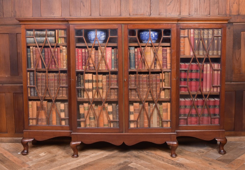 Edwardian 4 door Break fronted bookcase 
