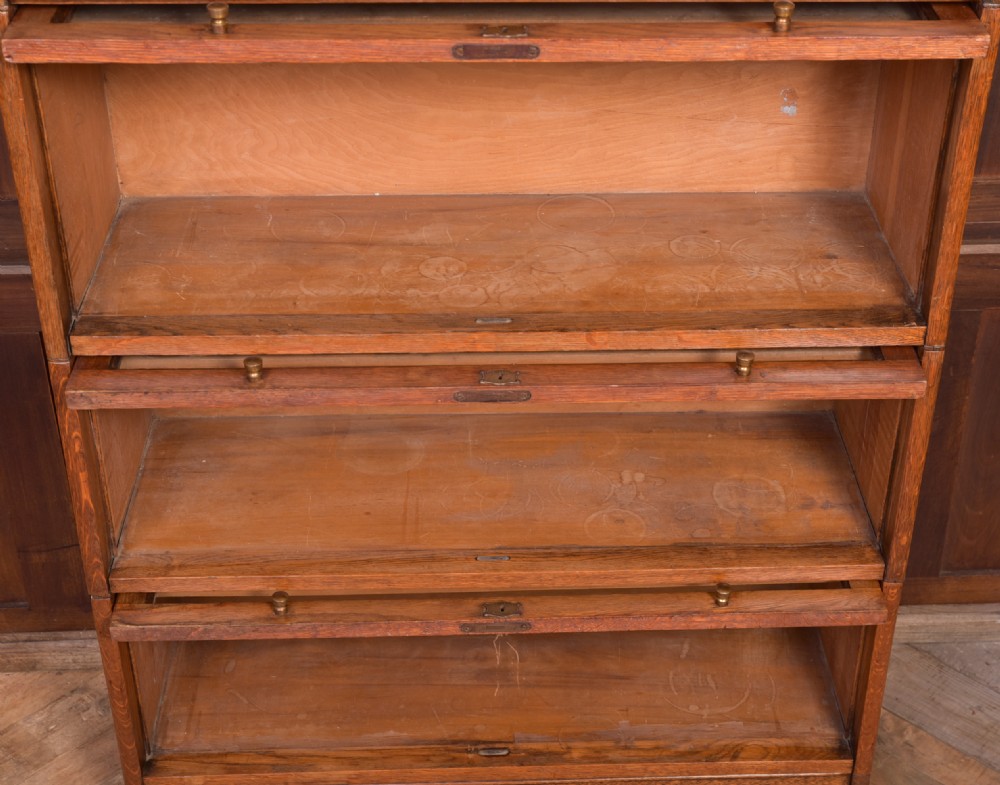 Edwardian Barrister Oak Lebus Sectional bookcase  View XIV