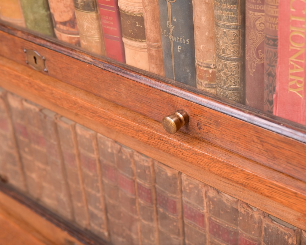 Edwardian Barrister Oak Lebus Sectional bookcase  View XXIII