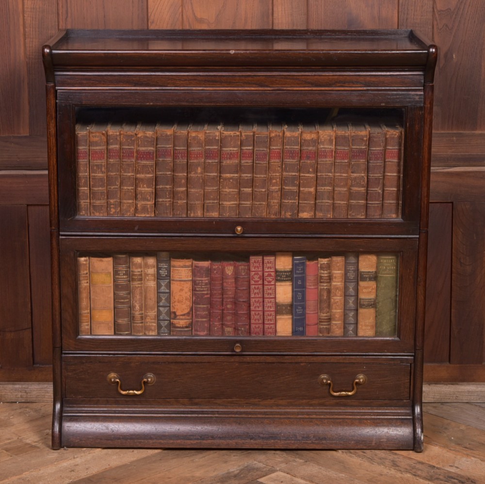 Neat Edwardian Oak Sectional Bookcase 