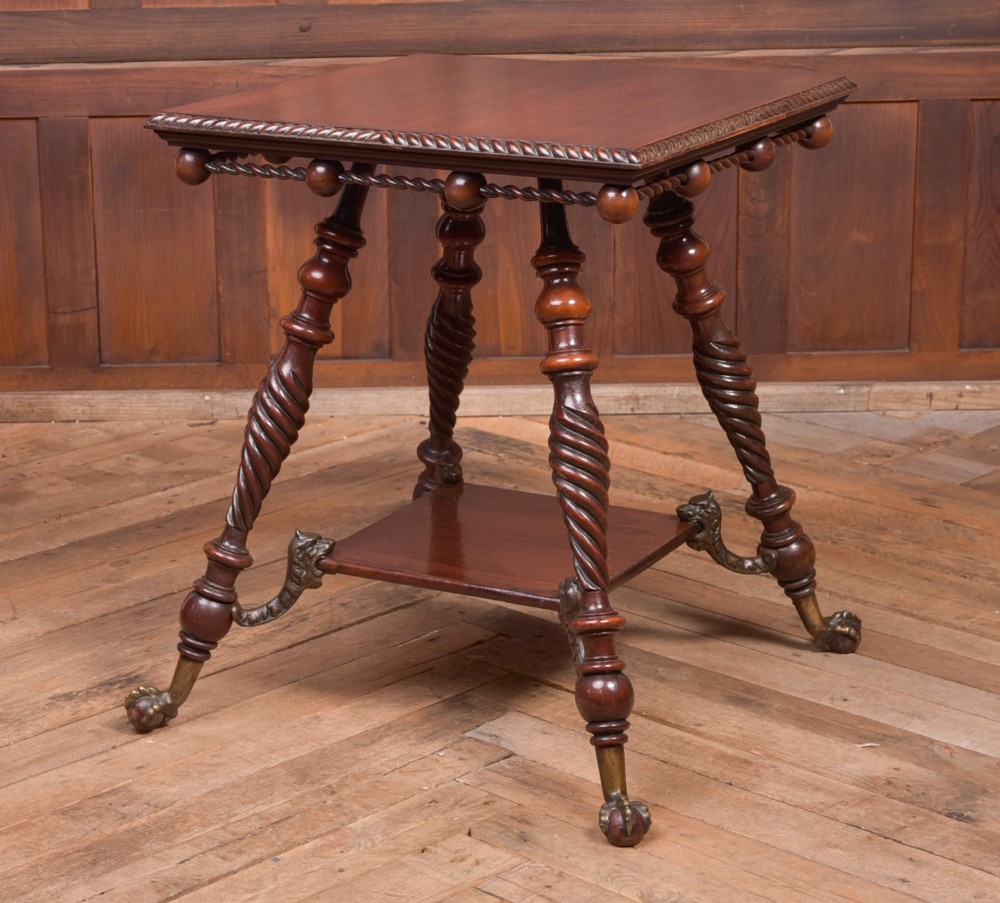 Unusual 19th Century Mahogany Carved Window Table