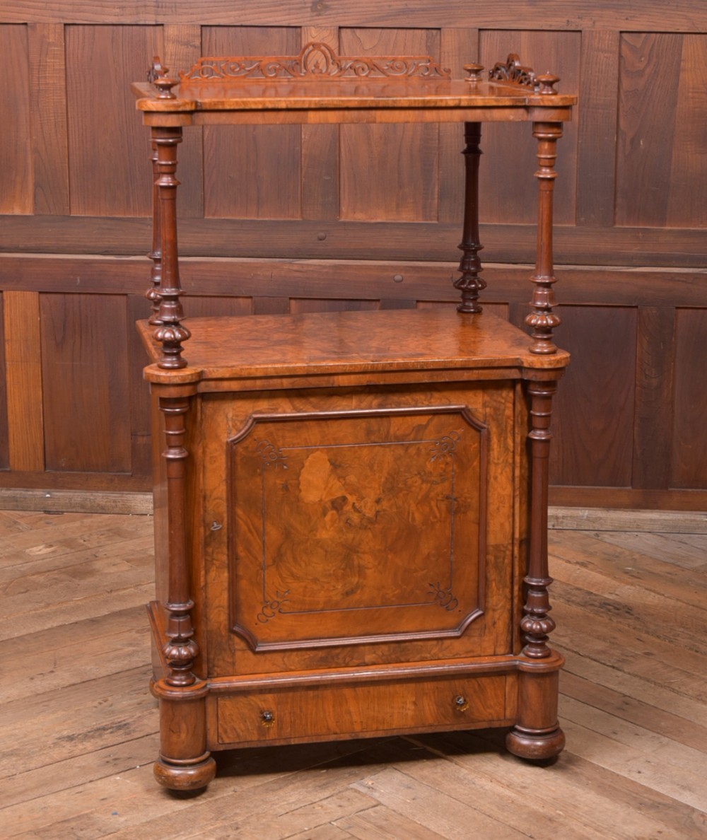 Fantastic Victorian burr walnut music cabinet 