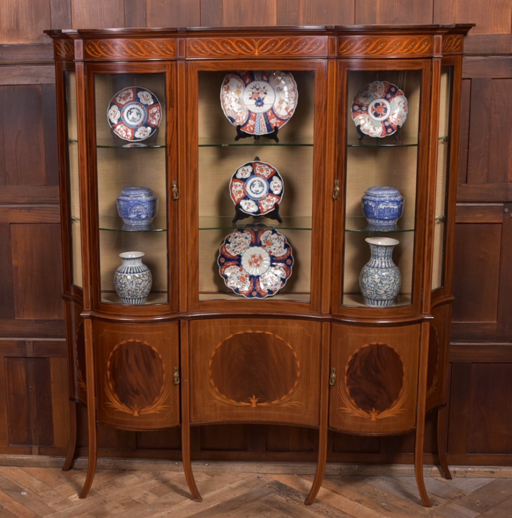 Stunning Quality Edwardian Marquetry Display Cabinet