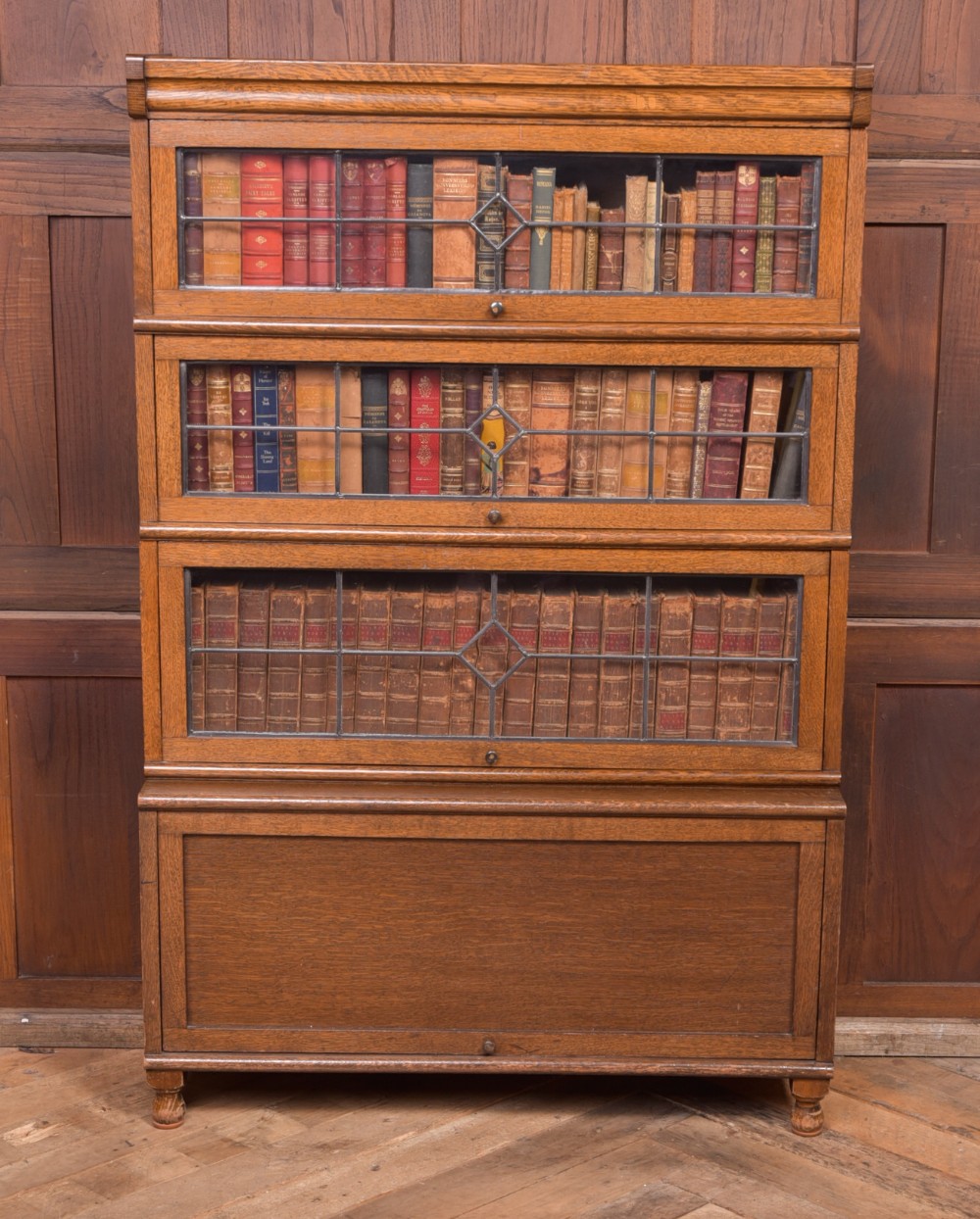 Edwardian Oak Sectional barristers bookcase 