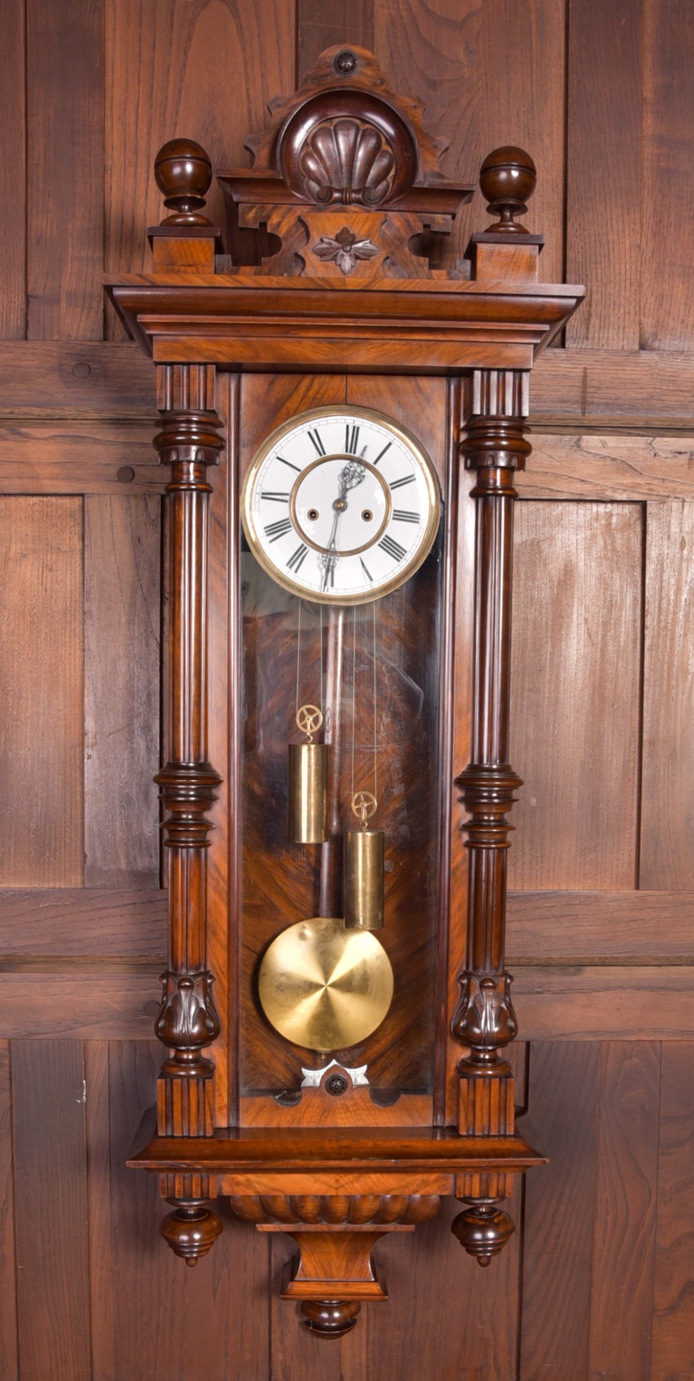 Fantastic 19th Century Walnut Regulator wall clock  