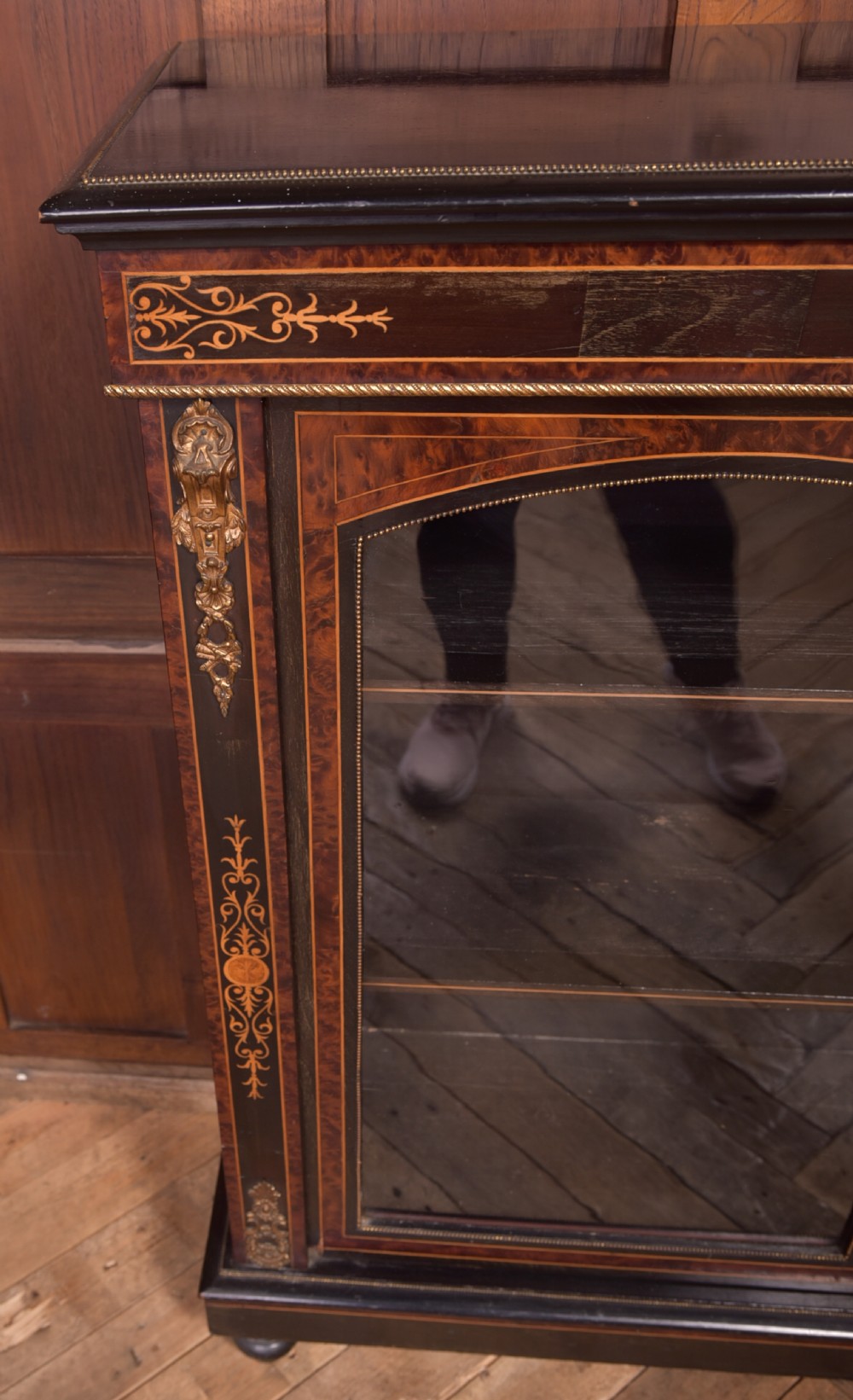 Victorian Ebonised inlaid bookcase View III