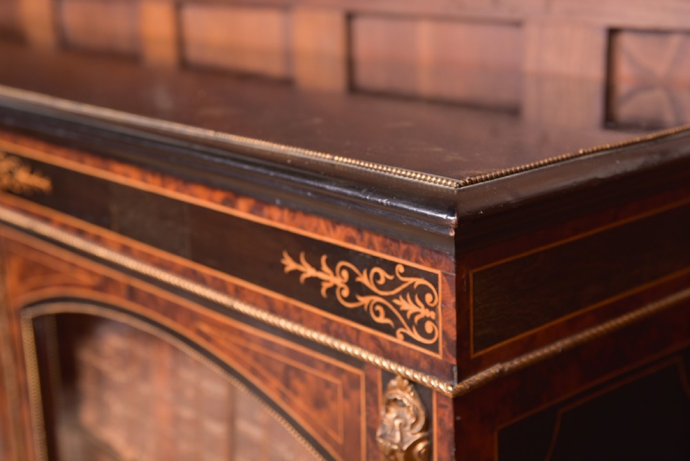 Victorian Ebonised inlaid bookcase View VIII
