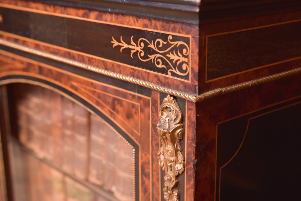 Victorian Ebonised inlaid bookcase View IX