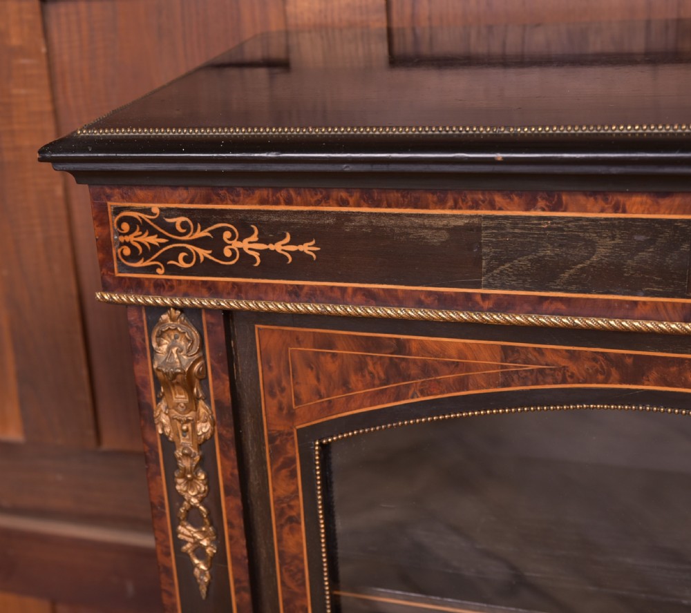 Victorian Ebonised inlaid bookcase View X
