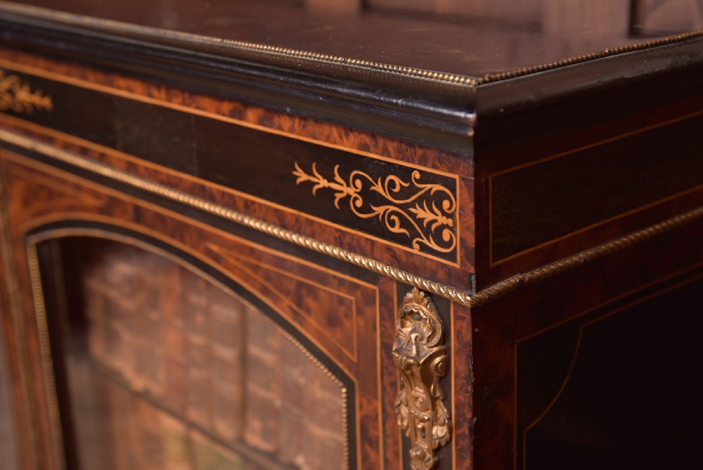 Victorian Ebonised inlaid bookcase View XIV