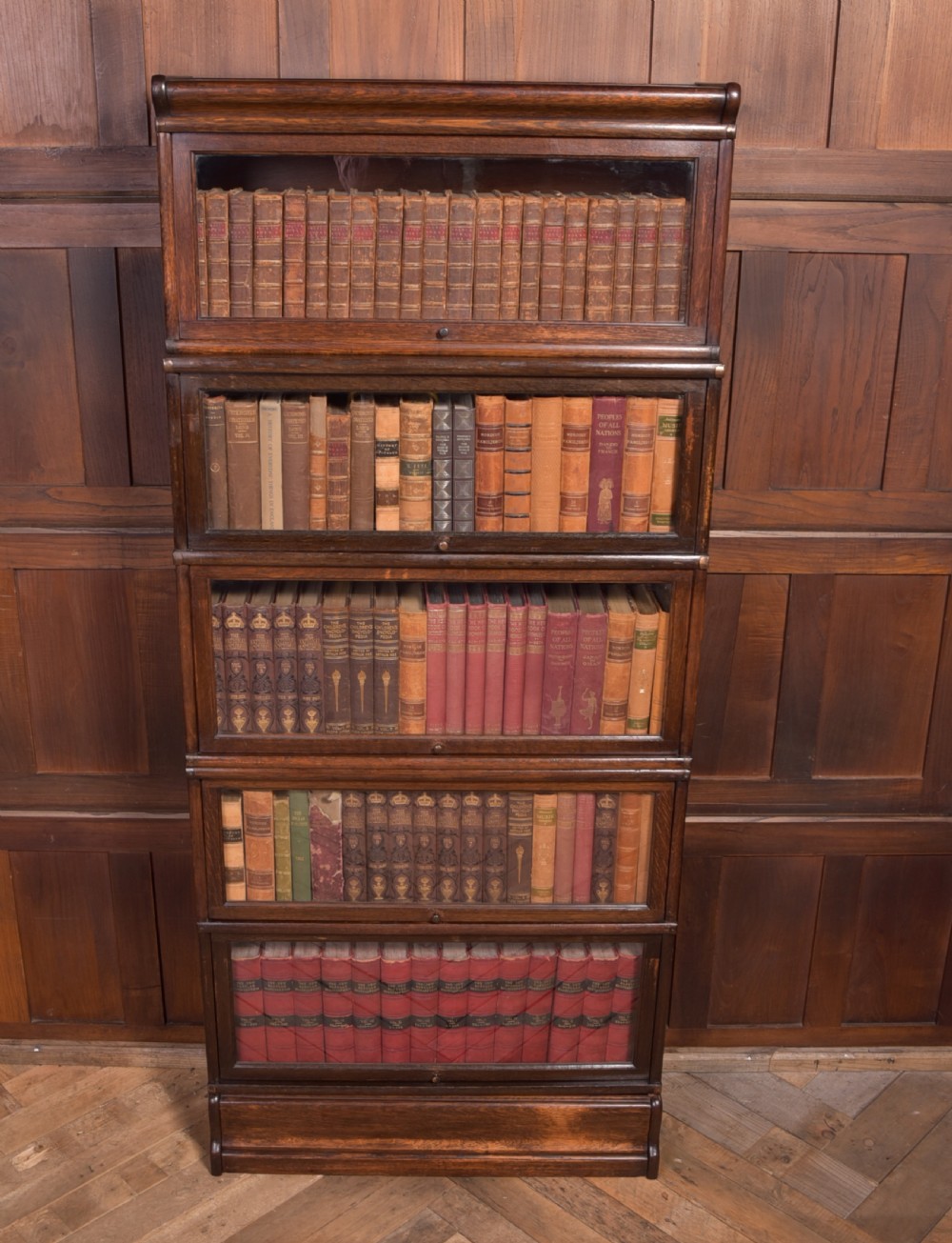 Edwardian Oak Globe Wernicke 5 section bookcase View VI