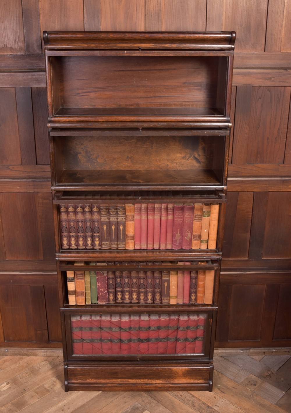 Edwardian Oak Globe Wernicke 5 section bookcase View VII