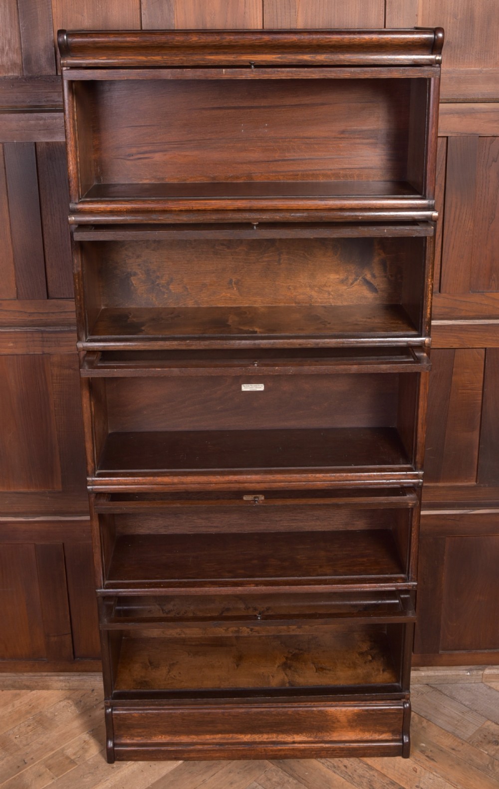 Edwardian Oak Globe Wernicke 5 section bookcase View IX
