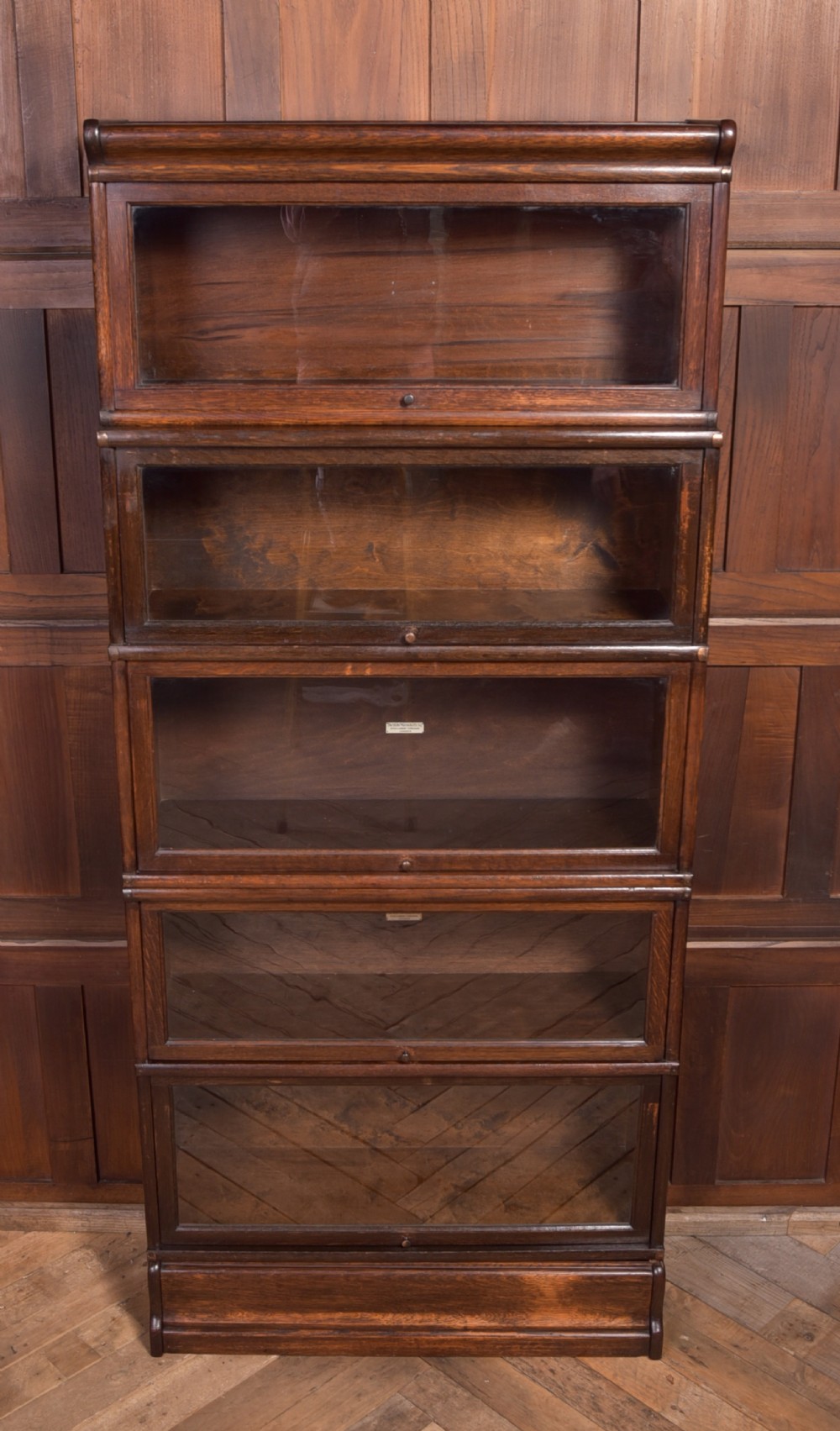 Edwardian Oak Globe Wernicke 5 section bookcase View XV