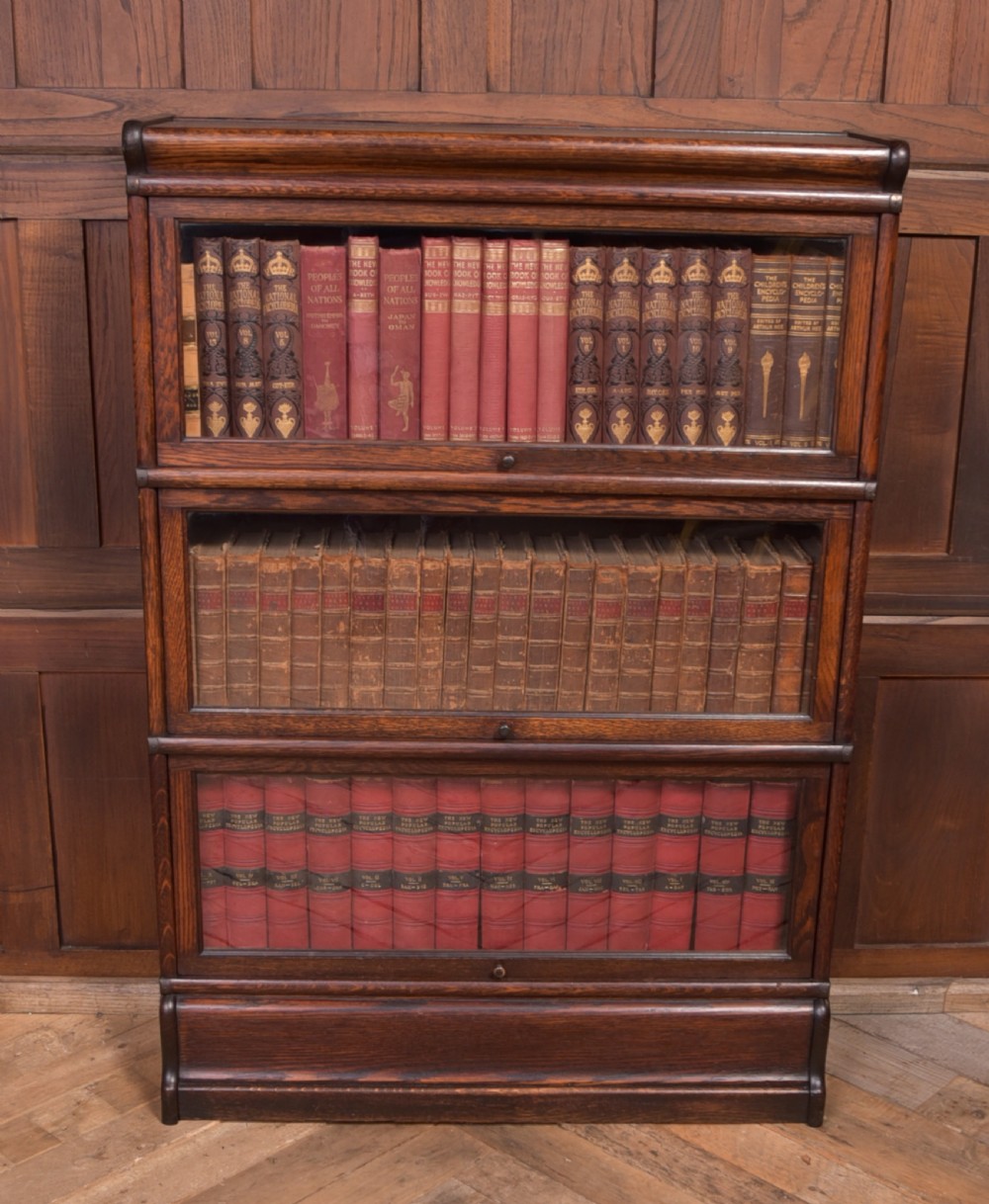 Edwardian Oak Globe Wernicke 3 sectional bookcase View III