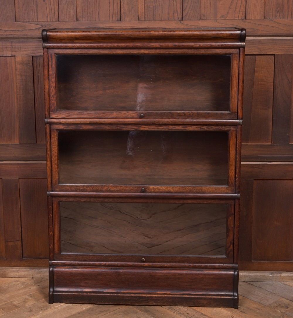 Edwardian Oak Globe Wernicke 3 sectional bookcase View XII