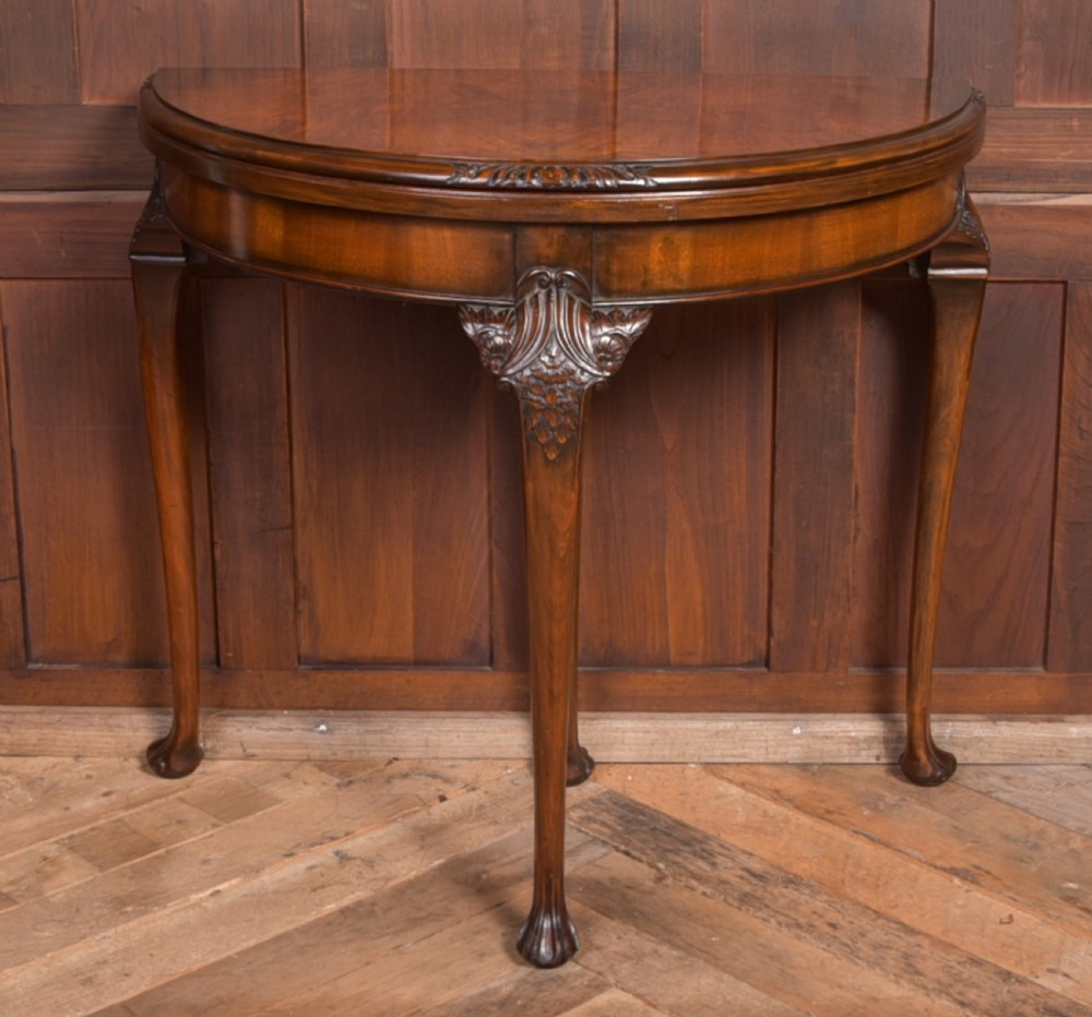 Edwardian Walnut fold over card table