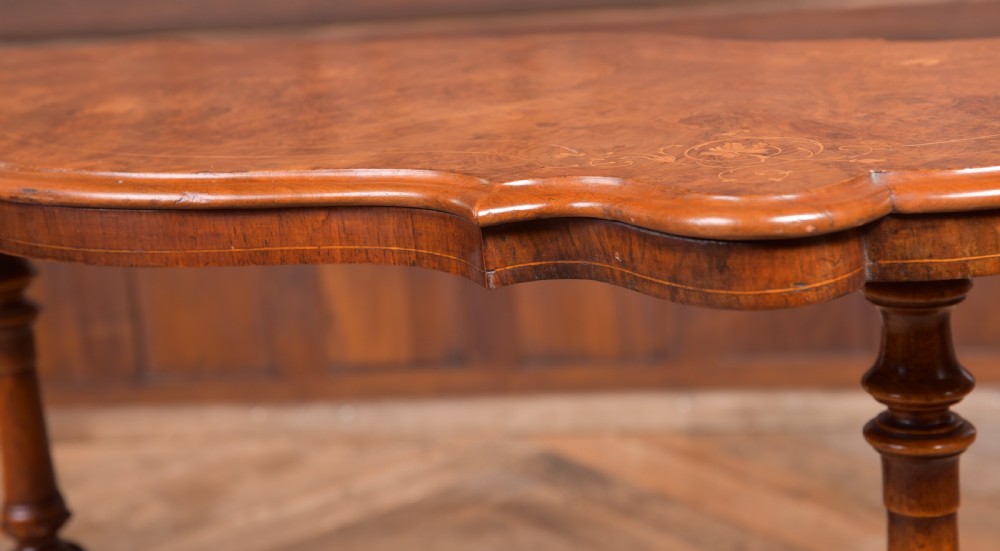 Victorian Burr Walnut inlaid table View IV