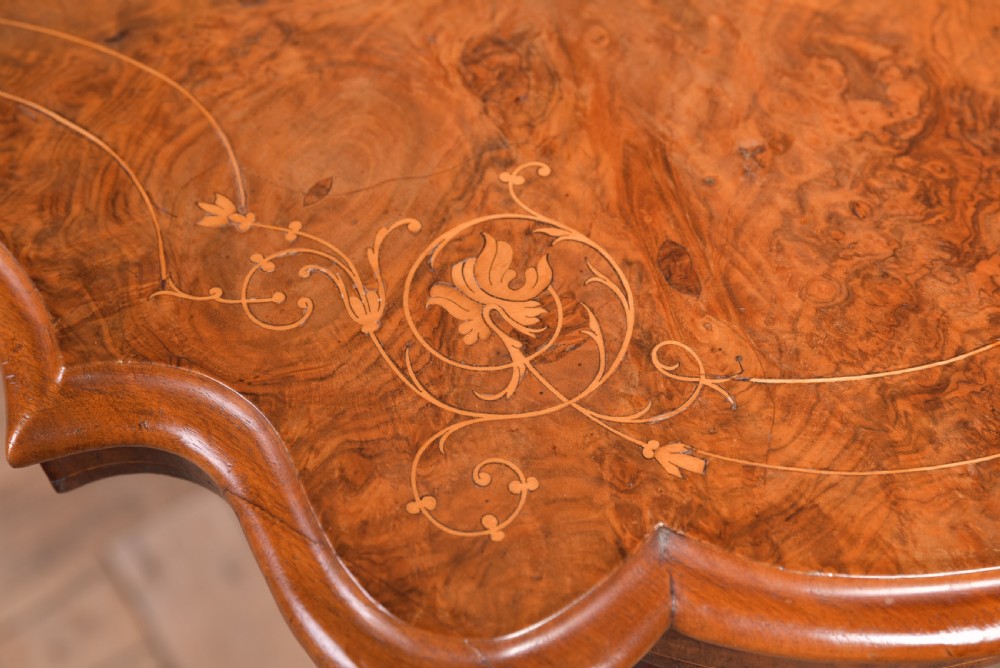Victorian Burr Walnut inlaid table View V
