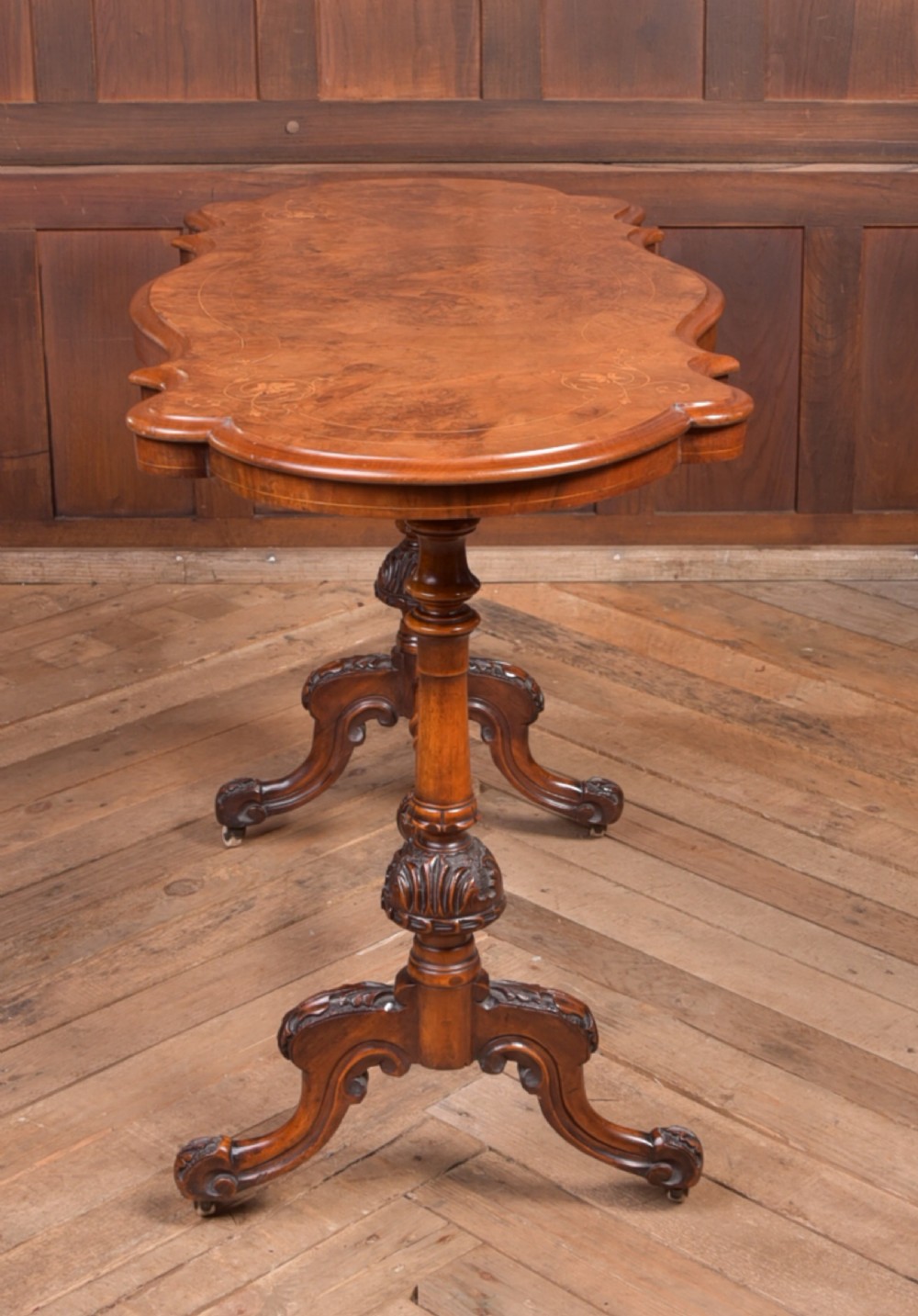 Victorian Burr Walnut inlaid table View VII
