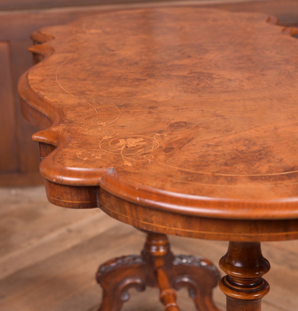 Victorian Burr Walnut inlaid table View VIII