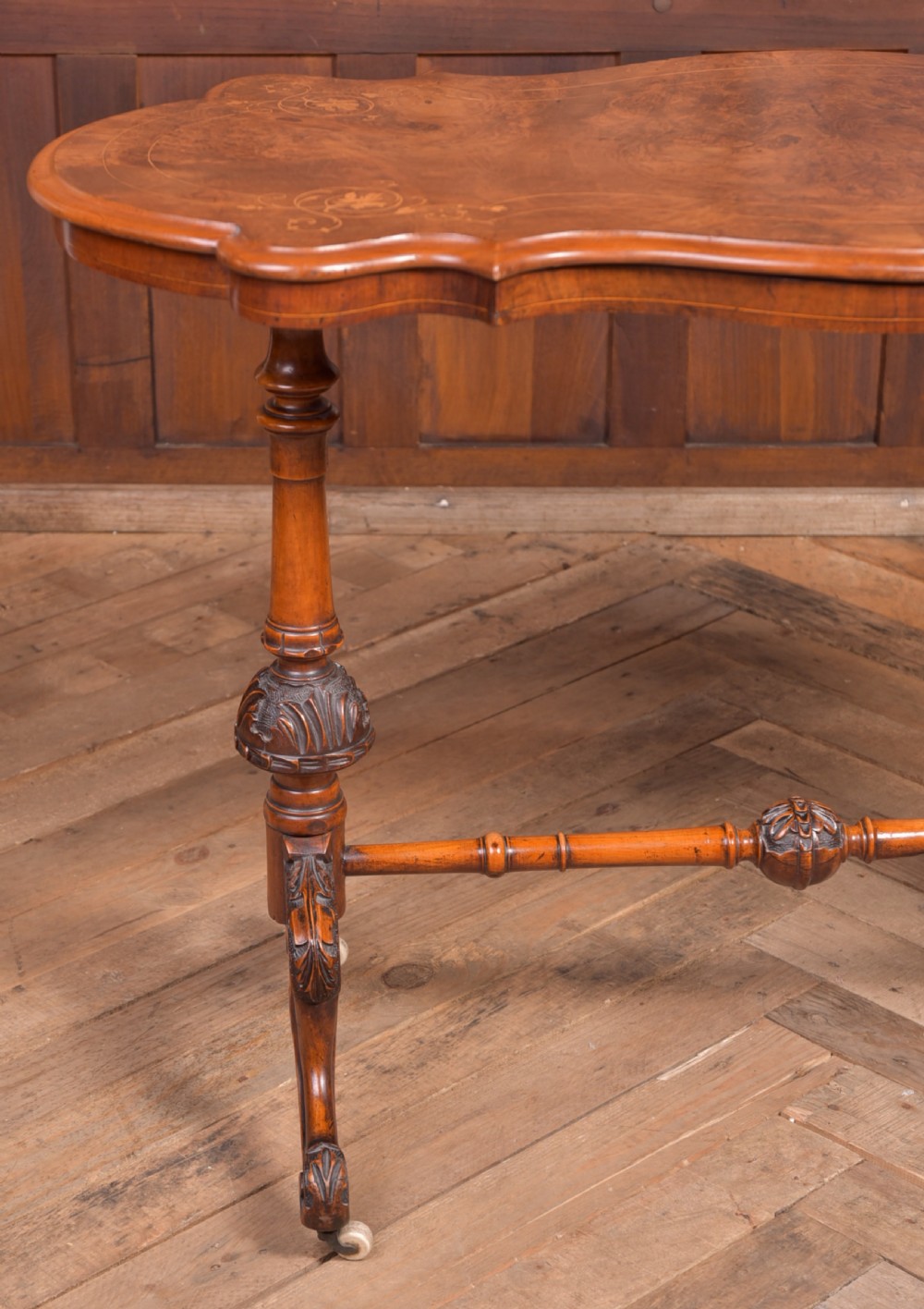 Victorian Burr Walnut inlaid table View X