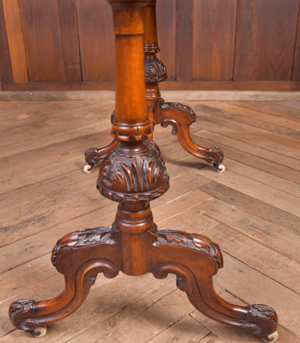 Victorian Burr Walnut inlaid table View XII