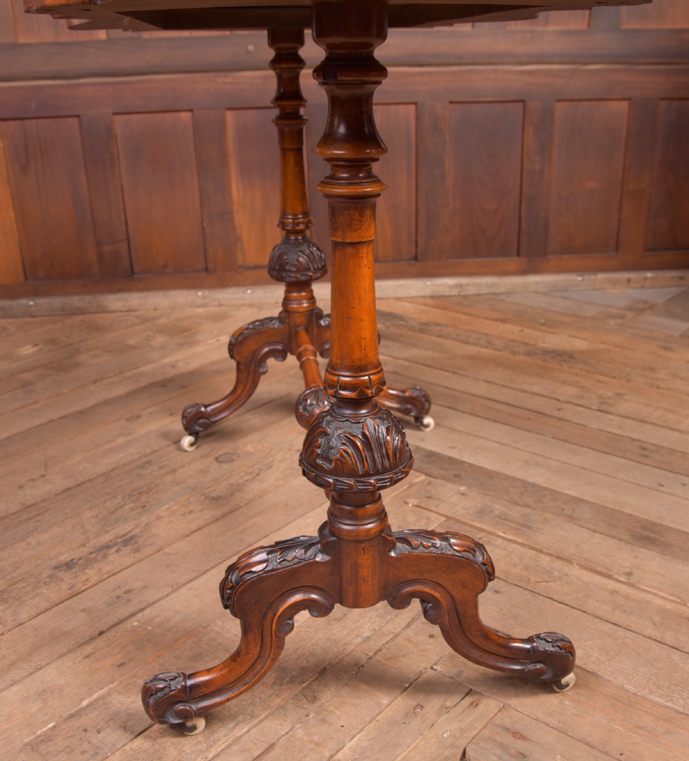 Victorian Burr Walnut inlaid table View XV
