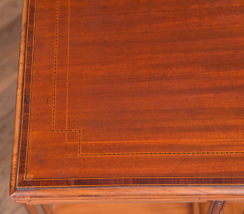 Edwardian Mahogany inlaid revolving bookcase View III